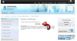 certificado electronico | codigo de solicitud